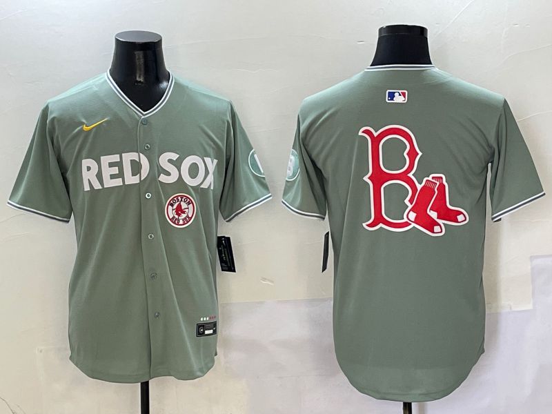 Men Boston Red Sox Blank Green Joint Name Game Nike 2025 MLB Jersey style 8